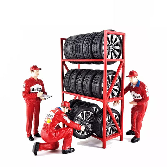 Tire Rack Model 1:18 Car Model Repair Scene