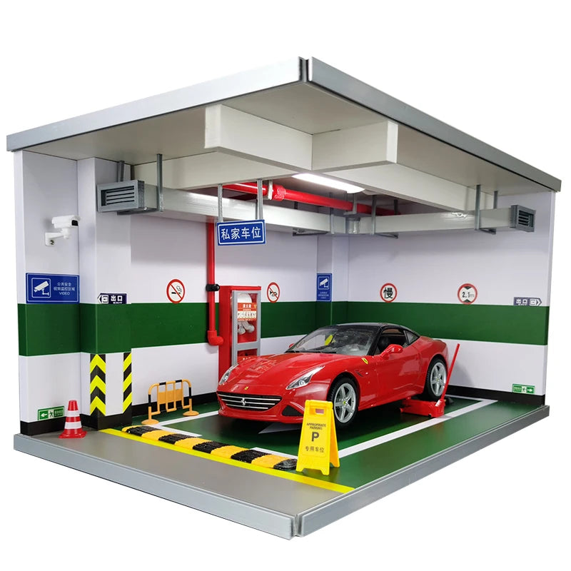 1:18 Alloy Model Car Simulation Underground Garage Parking
