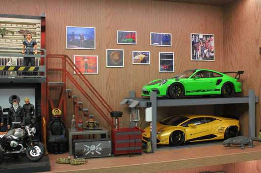1/18 1/24 1/43 1/64 Parking Rack Lift Garage Model Car Scene
