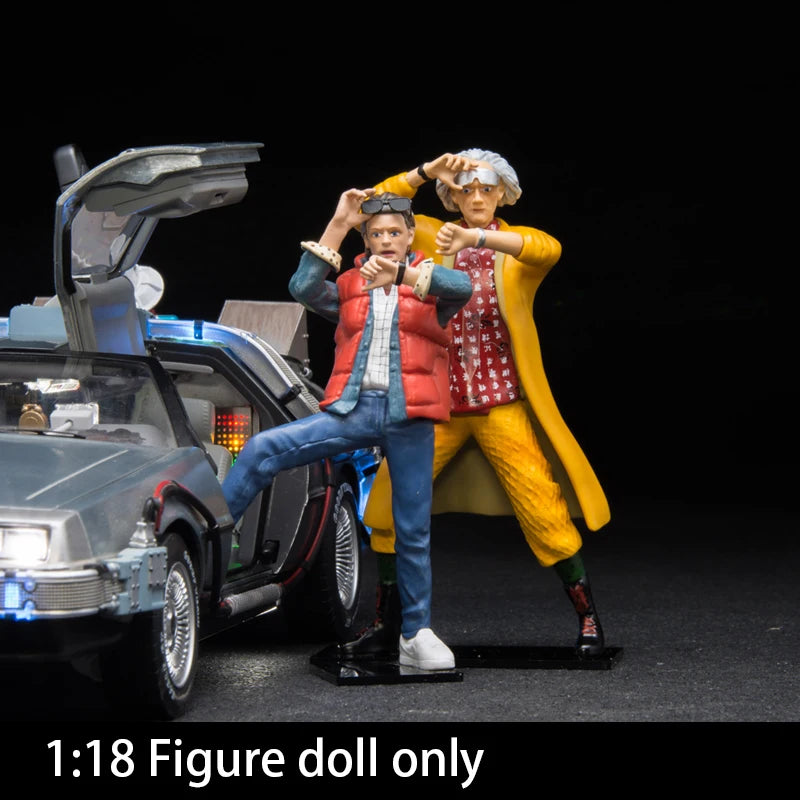 1/18 Back to the future DeLorean DMC-12 Car Figure Doll Model