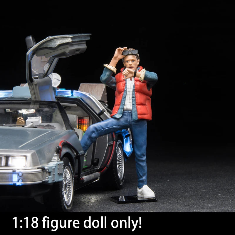 1/18 Back to the future DeLorean DMC-12 Car Figure Doll Model
