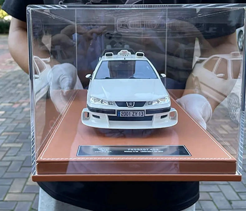 PEUGEOT 406 Taxi  Car Model White Classic 1/18 Scale