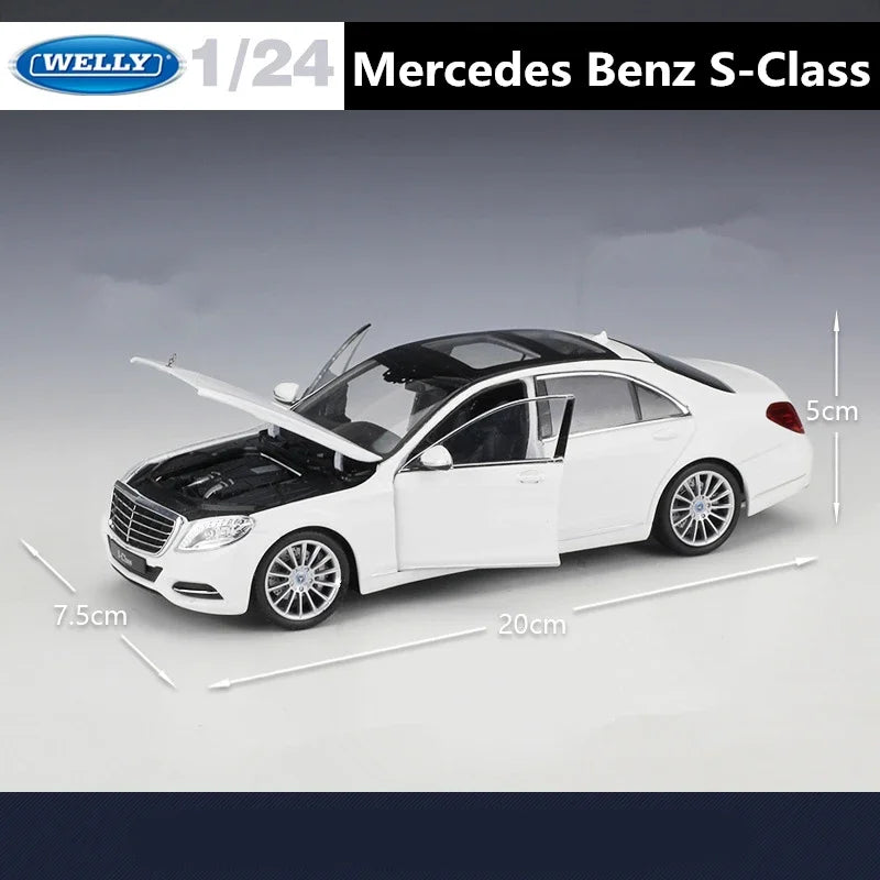Mercedes Benz S-Class S500 Alloy Car Model Diecast Metal Welly 1:24