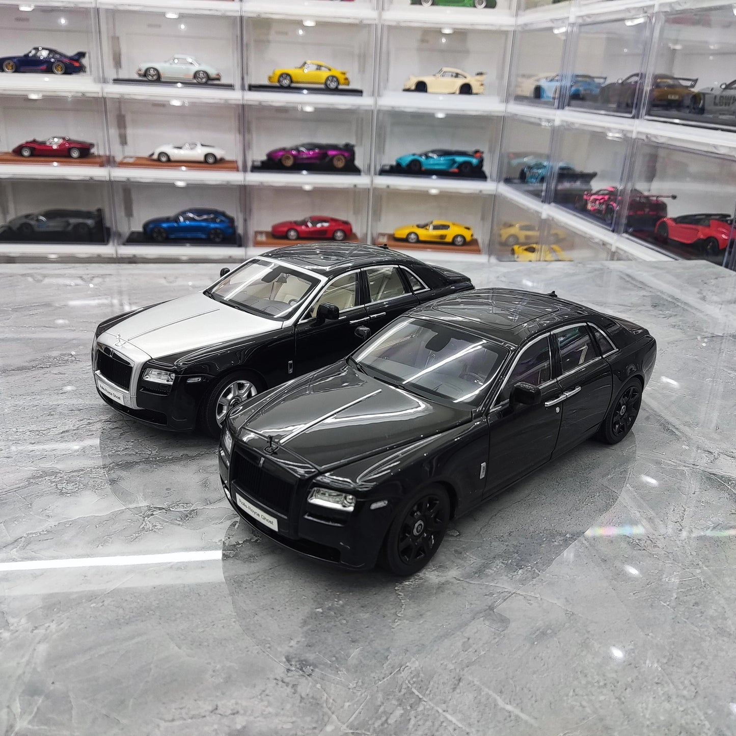 Rolls Royce ghost Limousine Black Alloy Car Model Die Cast 1/18 Scale