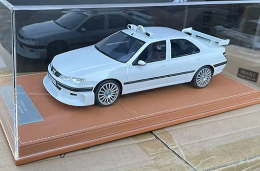 PEUGEOT 406 Taxi  Car Model White Classic 1/18 Scale